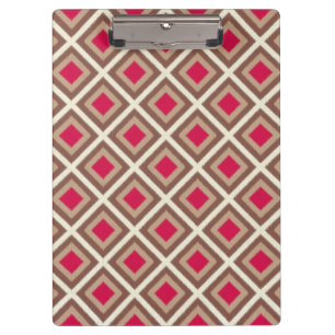 Taupe, Light Taupe, Hot Pink Ikat Diamonds STaylor Clipboard