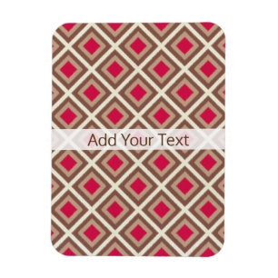 Taupe, Light Taupe, Hot Pink Ikat Diamonds STaylor Magnet