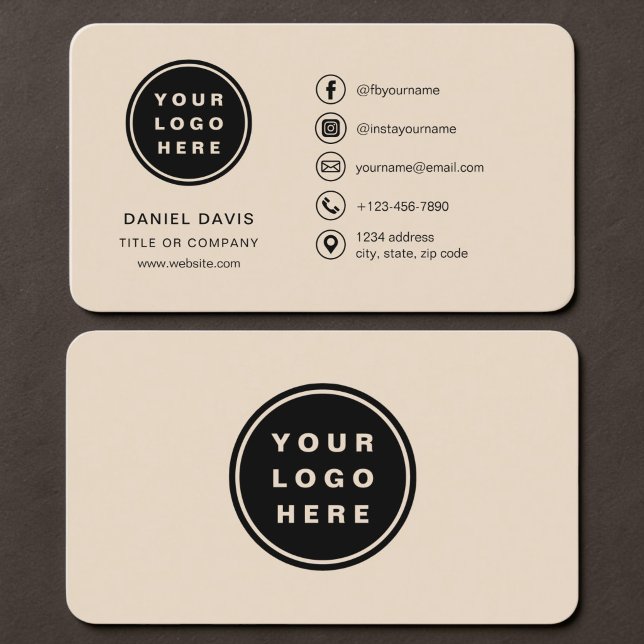 Taupe Logo Business Card (Creator Uploaded)