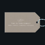 Taupe Minimal Personalised Gift From Family Name  Tags<br><div class="desc">Minimalist Personalised A Gift From Family Name Gift Tags in Taupe</div>