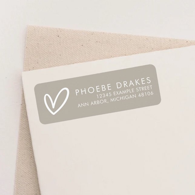 Taupe Minimalist Bridal Shower Return Address (Creator Uploaded)