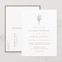 Taupe Minimalist Floral Bouquet Wedding