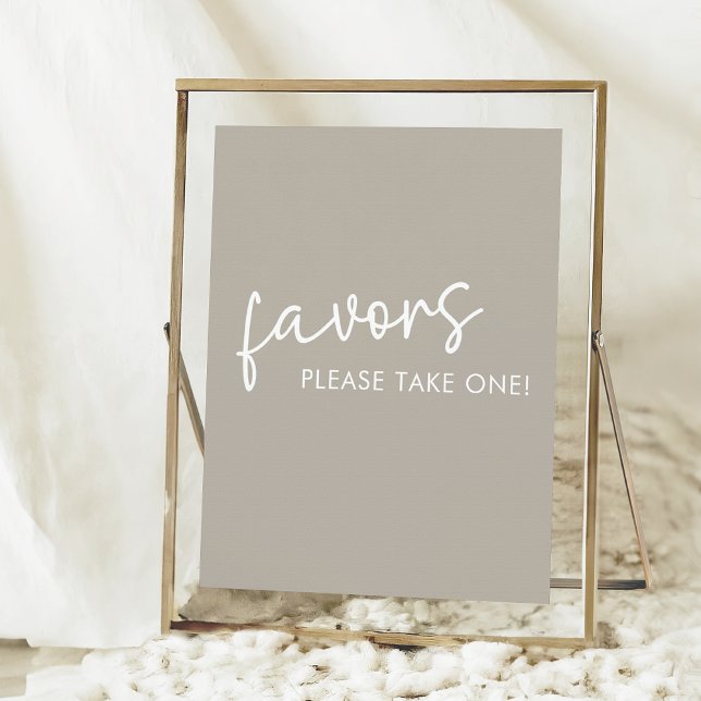 Taupe Minimalist Script Bridal Shower Favours Poster (Creator Uploaded)