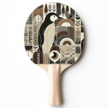 Taupe Mocha Ivory Penguin In Grain Forest Plants