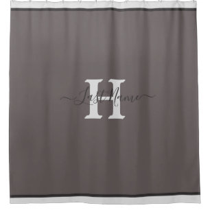 Taupe Monogram Shower Curtain  HAMbyWG