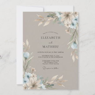 Taupe Muted Nature Wedding Invitation