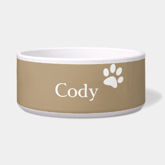 Taupe | Personalised Dog Dish