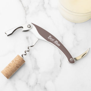 Taupe Personalised Wedding Best Man Corkscrew