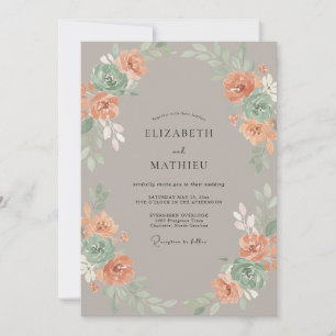 Taupe Polished Rustic Wedding Invitation