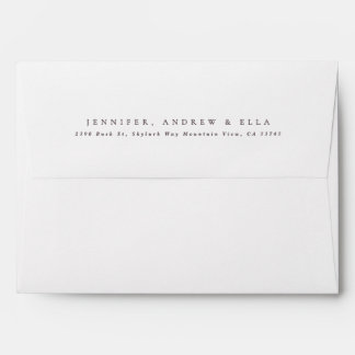 Taupe Purple on White Baptism Invite Envelope