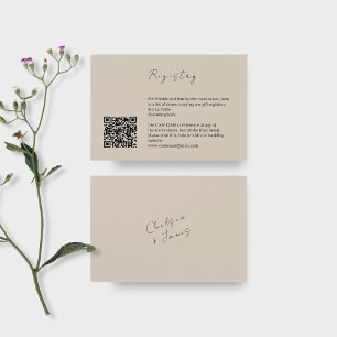 Taupe   QR Wedding Registry Enclosure Card