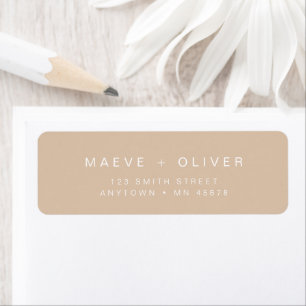 Taupe Return Address Label Modern Minimalist Beige
