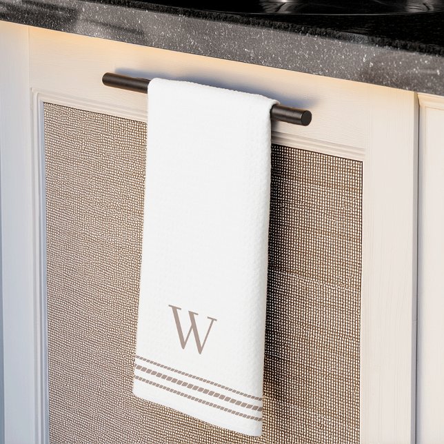 Taupe | Rope Stripe Monogram Tea Towel (Creator Uploaded)