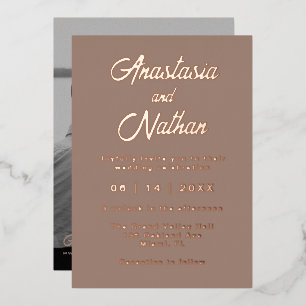 Taupe Rose Gold Photo Wedding