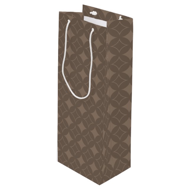 Taupe shippo wine gift bag (Front Angled)
