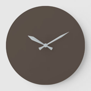 Taupe Solid Color Large Clock