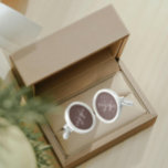 Taupe Solid Colour Stylised Monogram Cufflinks<br><div class="desc">A pair of sterling silver plated, round cufflinks for the fashionable man to match his outfit that feature a trendy, taupe colour along with his name printed in white, upper case letters and superimposed with white, stylised initials. Personalise your cufflinks by editing and replacing name and initials as desired. A...</div>