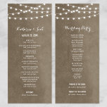 Taupe String Lights Wedding Program Programme<br><div class="desc">Chic modern summer wedding ceremony program template with simple elegant glowing string lights hanging across the top on a printed faux watercolor texture background. A simple and stylish preppy design, perfect for summer! Click the CUSTOMIZE IT button to customise text and fonts, move text around and create your own unique...</div>