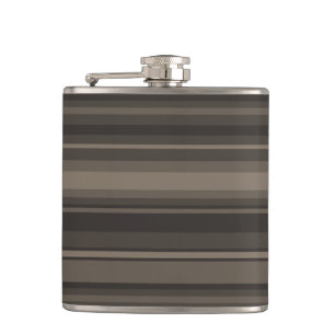 Taupe stripes hip flask