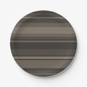 Taupe stripes paper plate