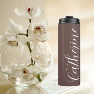 Taupe Stylised Wedding Bridesmaid Thermal Tumbler