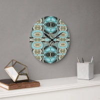 Taupe Teal Aqua Turquoise Hip Bohemian Bali Art