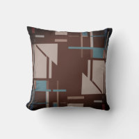 Taupe Teal Blue on Brown Geometric MCM Look Design