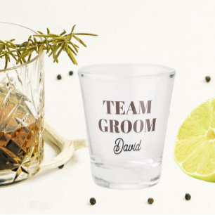 Taupe Team Groom Bachelor Party Shot Glass
