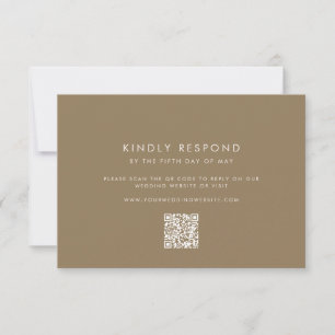 Taupe Wedding RSVP Card