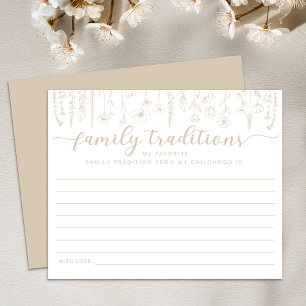 Taupe Wildflower Family Traditions Baby Shower