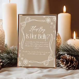 Taupe Winter Coquette How Big Is Her Belly Invitation