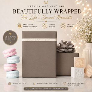 Taupe Wrapping Paper   Luxury Minimal Gift Wrap