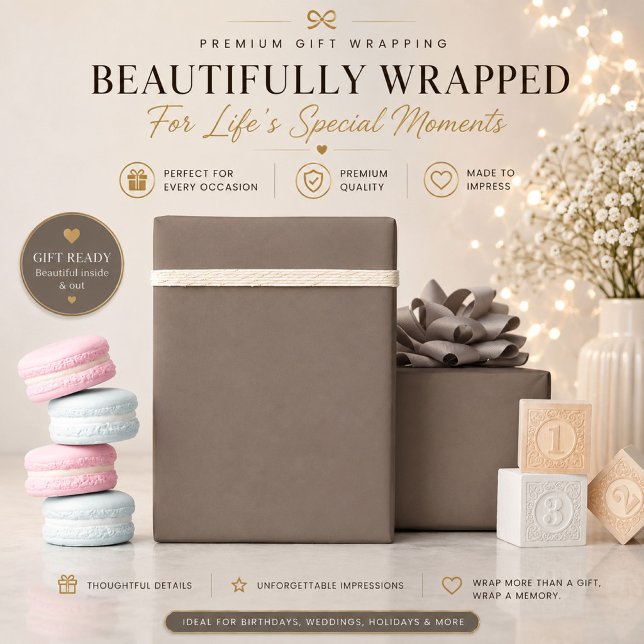 Taupe Wrapping Paper | Luxury Minimal Gift Wrap (Creator Uploaded)
