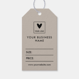 Taupe Your Logo Social Media Price Gift Tags