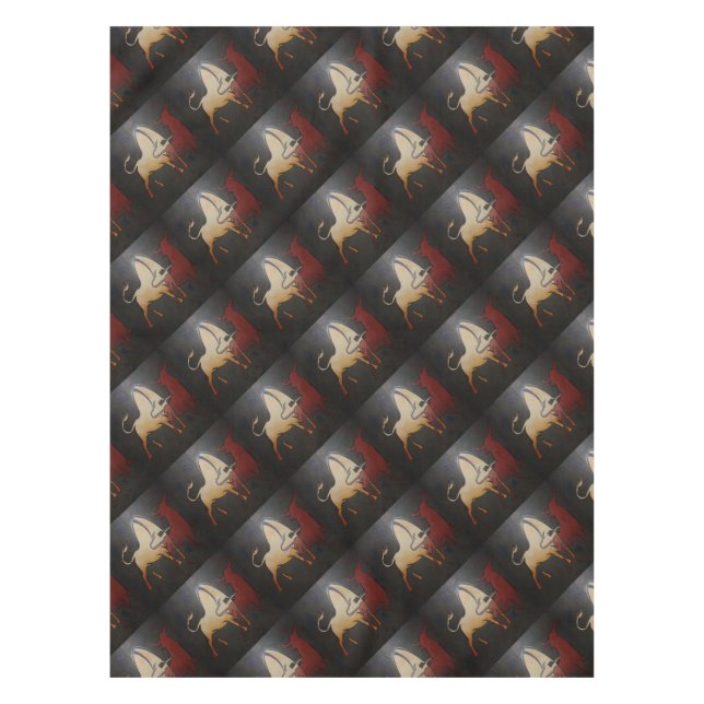 Taurean Bulls Animal Abstract Art Tablecloth (Front)