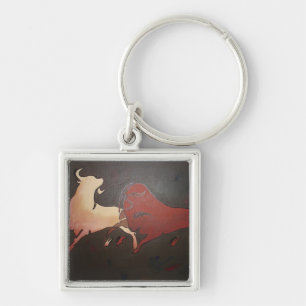 Taurean Bulls Animal Art Key Ring