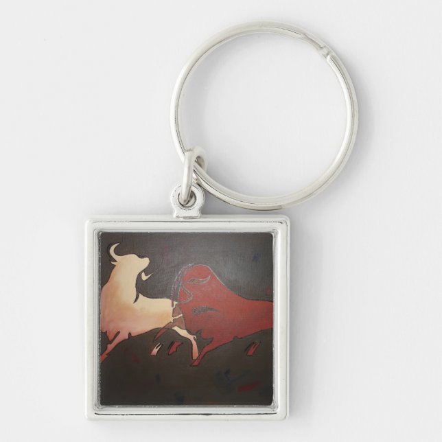 Taurean Bulls Animal Art  Key Ring (Front)