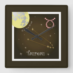 Taureau 21 avril at 20 May Square Wall Clock