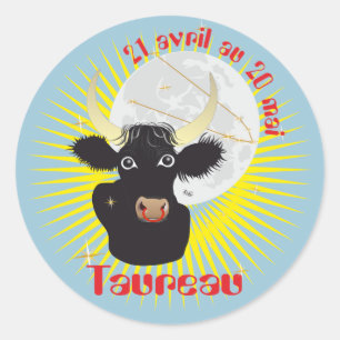 Taureau 21 avril au 20 mai Autocollants Classic Round Sticker
