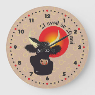 Taureau 21 avril outer 20 May Horloges Large Clock