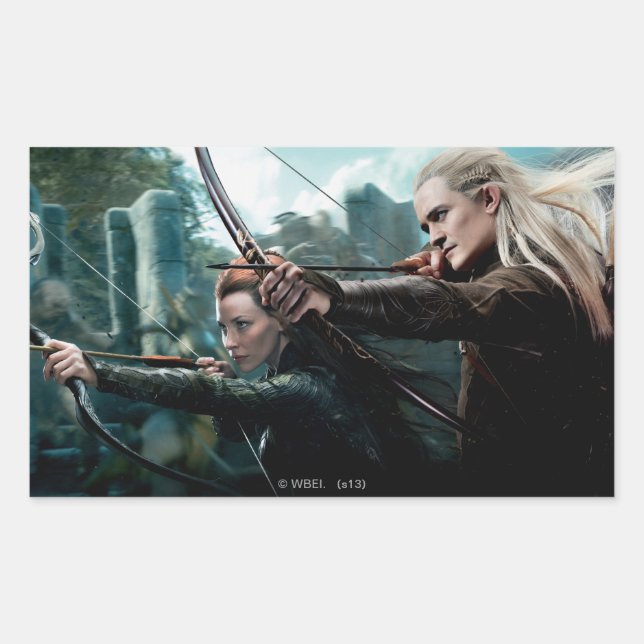 TAURIEL™ and LEGOLAS GREENLEAF™ Movie Poster Rectangular Sticker (Front)
