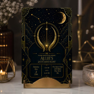 Taurus 25th Birthday Invitation Celestial Zodiac
