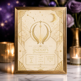 Taurus 30th Birthday Invitation | Elegant Stars