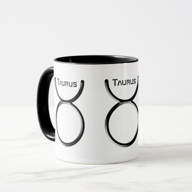 TAURUS, Abstract Design of the Zodiac Sign,  Mug (Front Left)