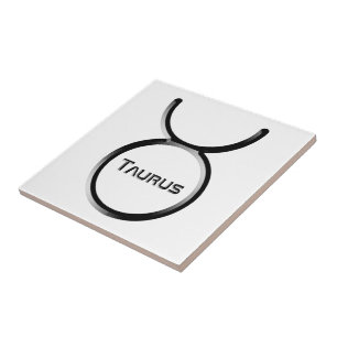 TAURUS, Abstract Design of the Zodiac Sign,  Tile