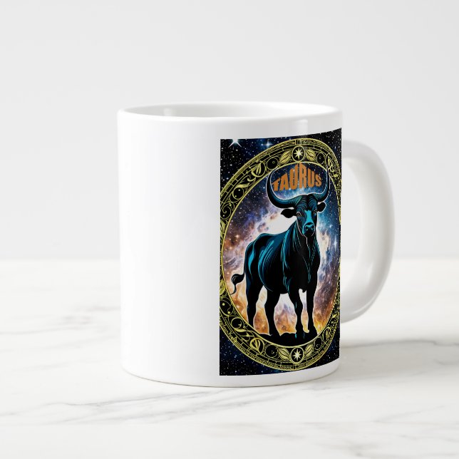Taurus astrology sign large coffee mug (Front Right)