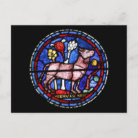 Taurus Astrology Stained Glass Windows Postcard