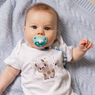 Taurus Baby: "Tiny Bull's Celestial Comfort" Baby Bodysuit
