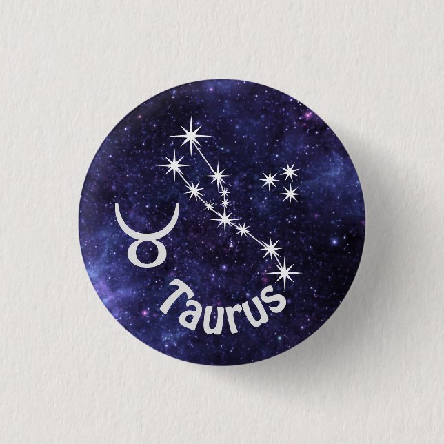 Taurus Badge, Zodiac Horoscope Badge (Front)