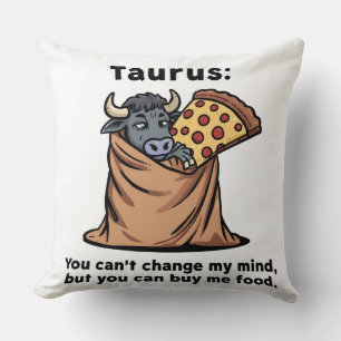 Taurus Blanket Burrito Pizza Funny Zodiac Graphic Cushion